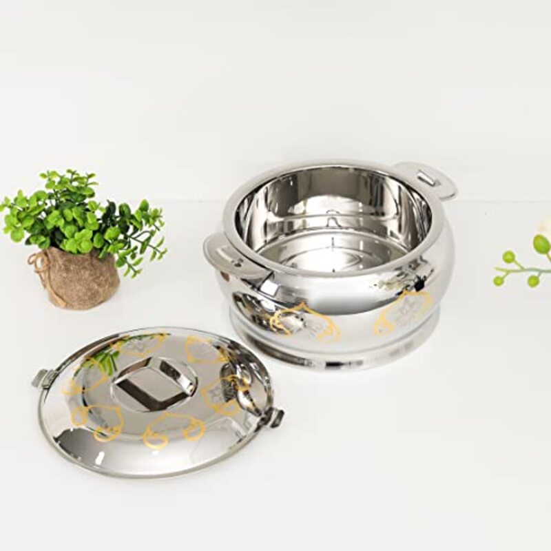 Royalford 2.5 Ltr Romeo Round Stainless Steel Hotpot, RF11445, 25.5x14x25.5 cm, Silver