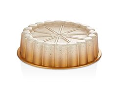 Royalford 26cm Elegant Aluminium Bakeware Bundt Cake Pan, RF10841, 26x7cm, Gold