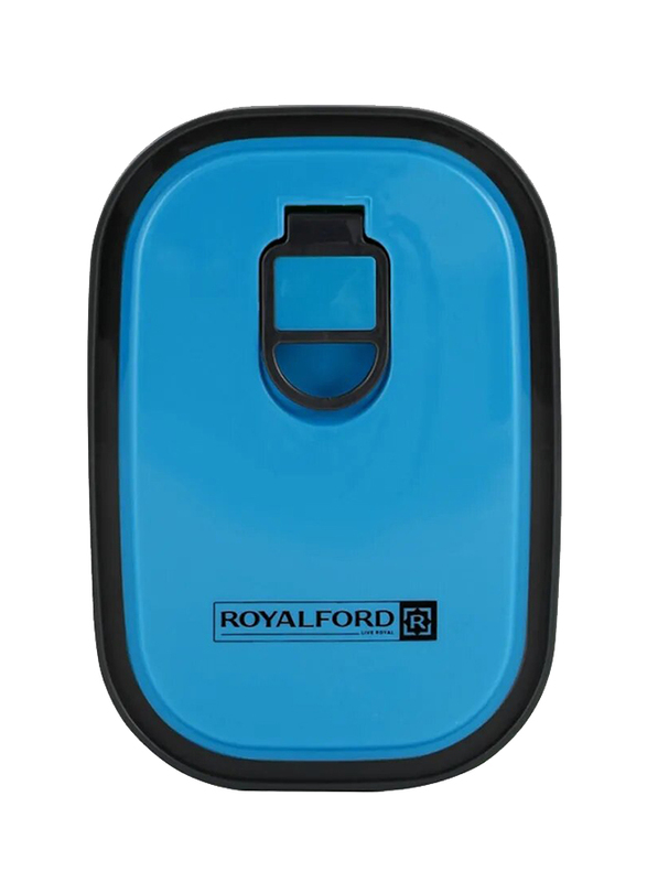 RoyalFord Stainless Steel Rectangular Food Container, 680ml, Blue/Black/Silver