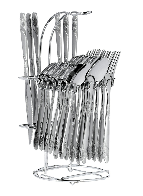 Royalford 24-Piece Stainless Steel Cutlery Set, RF2087-CS24, Silver