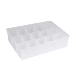 Royalford Plastic Multi-Purpose Organizer with 15 Compartments, White
