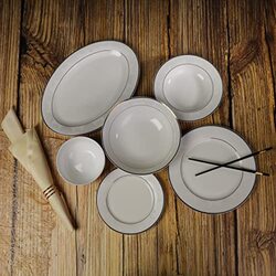 Royalford 83-Piece Premium Fine Bone Eco Friendly Dinner Plates & Bowls Set, RF11045, White