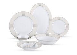 Royalford 26-Piece Premium Porcelain Dinner Set, RF10489, White