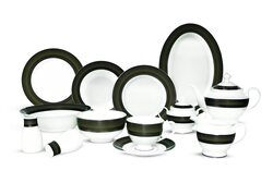 Royalford 83-Piece Premium Bone China Elegant Floral Design Dinner Set, RF11046, White