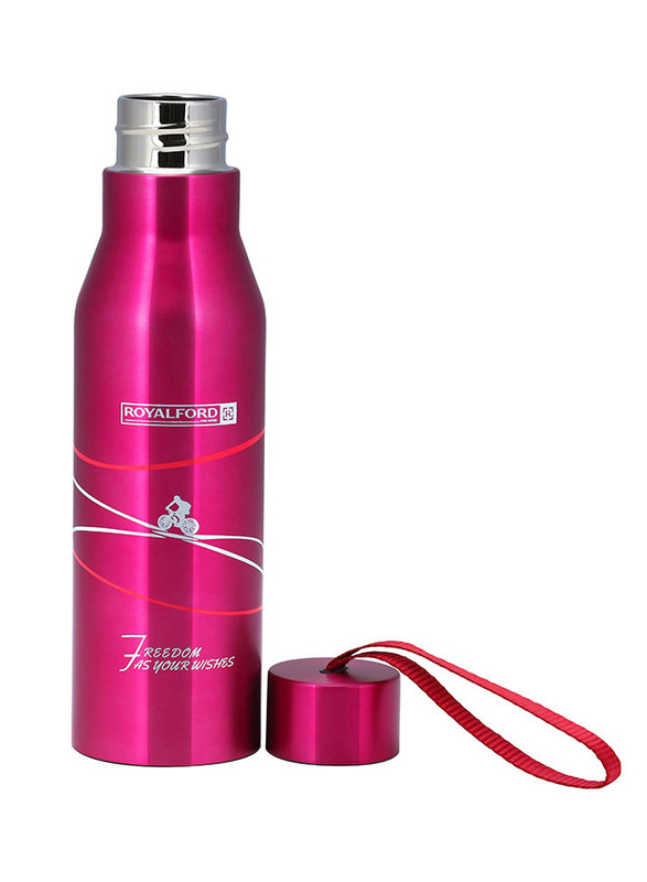 Royalford 720ml Stainless Steel Vacuum Bottle, RF6606, Pink