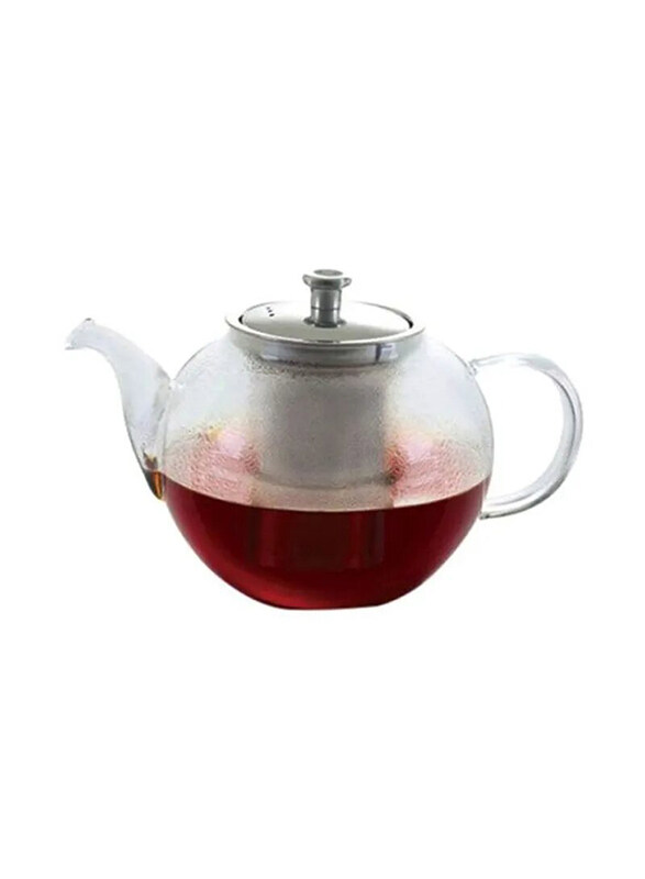 

RoyalFord 1200ml Glass Tea Pot with Stainless Steel Strainer, Clear
