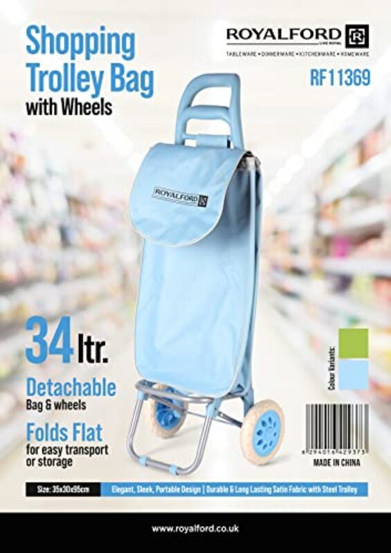 Royalford Shopping Trolley Bag, 34L, RF11369, Blue