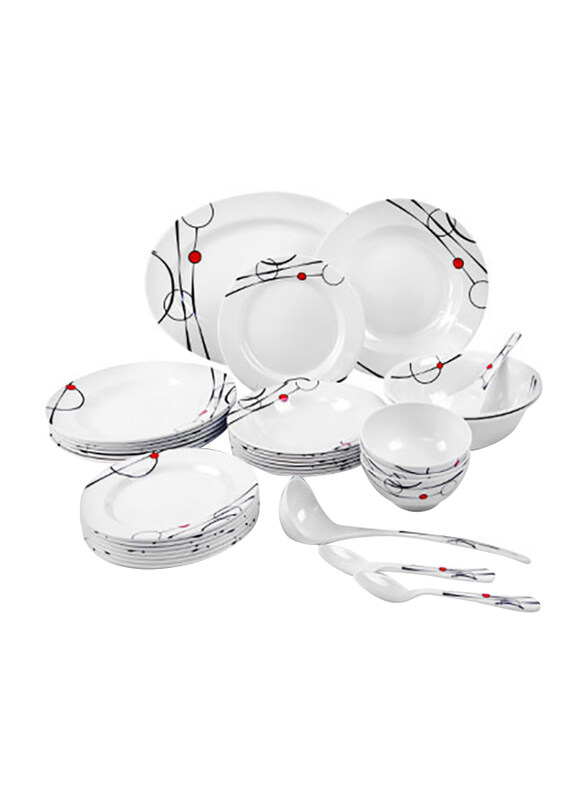 

RoyalFord 45-Pieces Melamine Dinnerware Set, RF6718, White