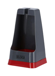 Delcasa Toilet Cleaning Brush with Holder, Grey/Black/Red