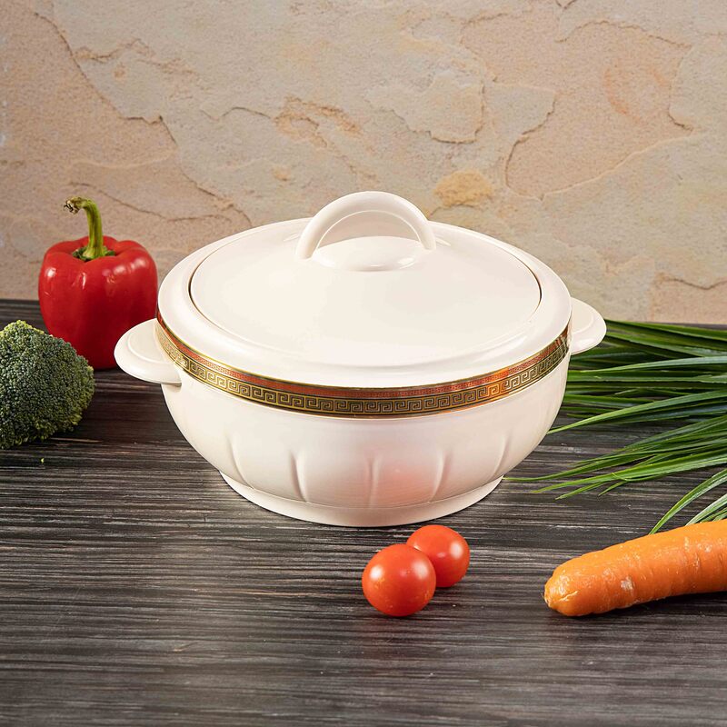 Royalford 1600ml Plastic Classic Casserole with Lid, RF1639, White