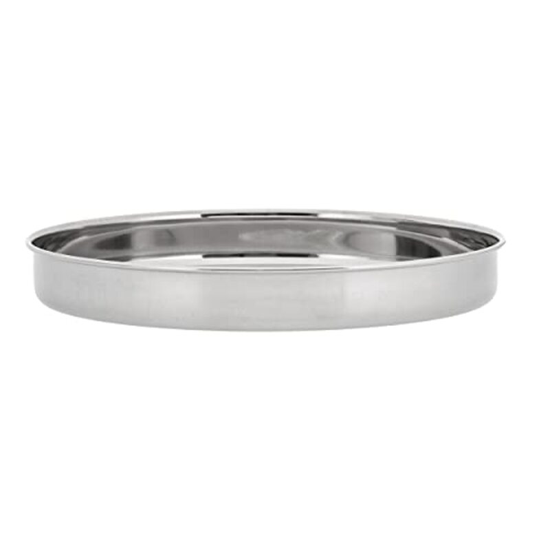 Royalford 28cm Khumcha Stainless Steel Round Dinner Plate, RF10160, Silver