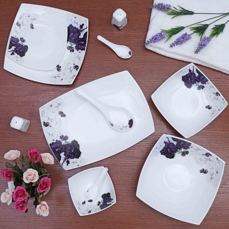 Royalford 71-Piece Opal Ware Dinner Set, RF9757, Assorted
