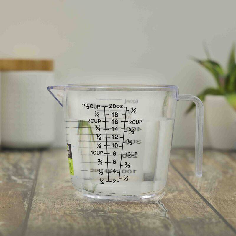 

RoyalFord 600ml Plastic Measuring Mug with Grip Handle, Clear