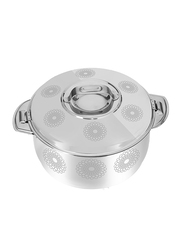 Royalford 4000ml Salwa Double Wall Stainless Steel Portable Hot Pot with Lids, RF9714, Silver