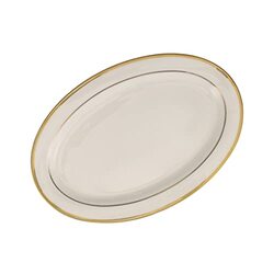 Royalford 14-inch Premium Bone China Plates Oval Dinner Plate, RF10466, White