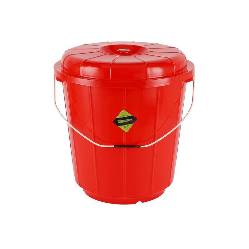 

Royalford Plastic Bucket with Lid, RF11716, Red, 25L