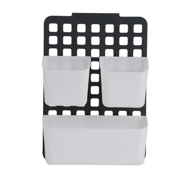 Royalford 3-in-1 Multi-purpose Cabinet Door Plastic Organizer Basket, White