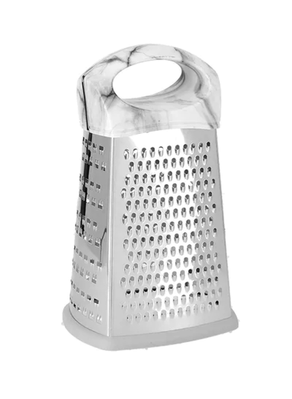 RoyalFord 8cm Marble Designed 4 Side Stainless Steel Grater, Silver