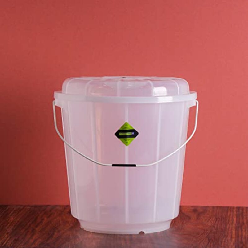 Royalford Transparent Plastic Bucket With Lid, RF11720, Clear, 25L