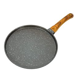 Royalford 28cm Aluminium Granite Coated Die-Cast Aluminium Pizza Pan, RF10767, 28x28x1cm, Black/Brown