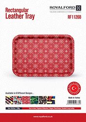 Royalford 21cm Rectangular Leather Tray, RF11268, Red