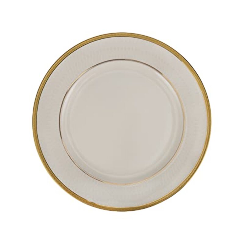 Royalford 10.5-inch Premium Bone China Plates Round Flat Dinner Plate, RF10464, White