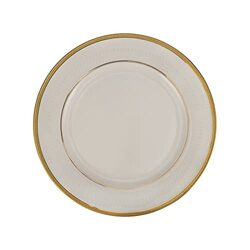 Royalford 10.5-inch Premium Bone China Plates Round Flat Dinner Plate, RF10464, White