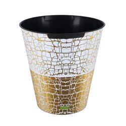 Royalford Plastic Dustbin, 10 Liters, RF11282, White/Gold