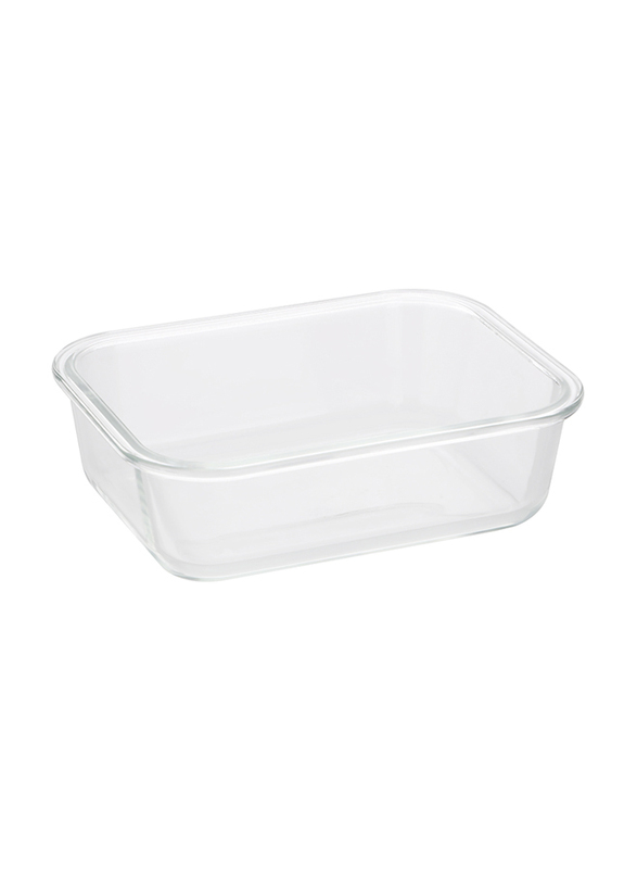 RoyalFord Rectangular Glass Food Container, 370ml, RF10318, Clear