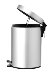 RoyalFord Stainless Steel Kitchen Pedal Trash Bin, 7 Liters, Silver