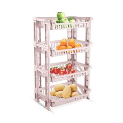 Royalford 4-Layer Plastic Vegetable Rack, RF10878, Pink
