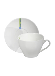 RoyalFord 2-Pieces Porcelain Ware Magnesia Cup and Saucer Set, RF9258, White