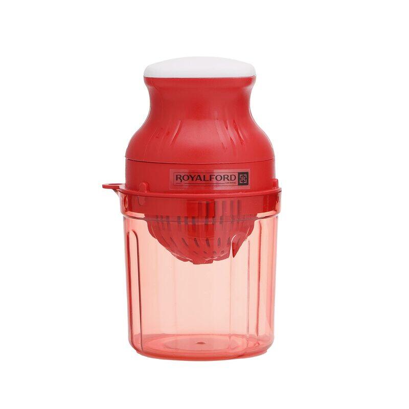 Royalford 2 in 1 Manual Juicer with 650ml PET Container, Red