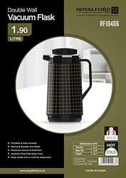 Royalford 1.9Ltr Double Wall Vacuum Flask Thermos with Lid, RF10406, Black