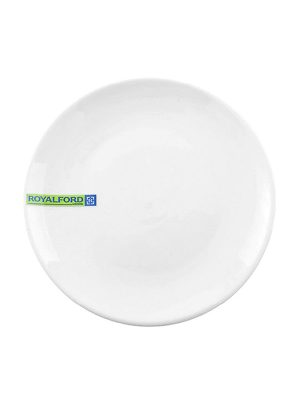 RoyalFord 9-inch Porcelain Magnesia Round Dinner Plate, RF7992, White