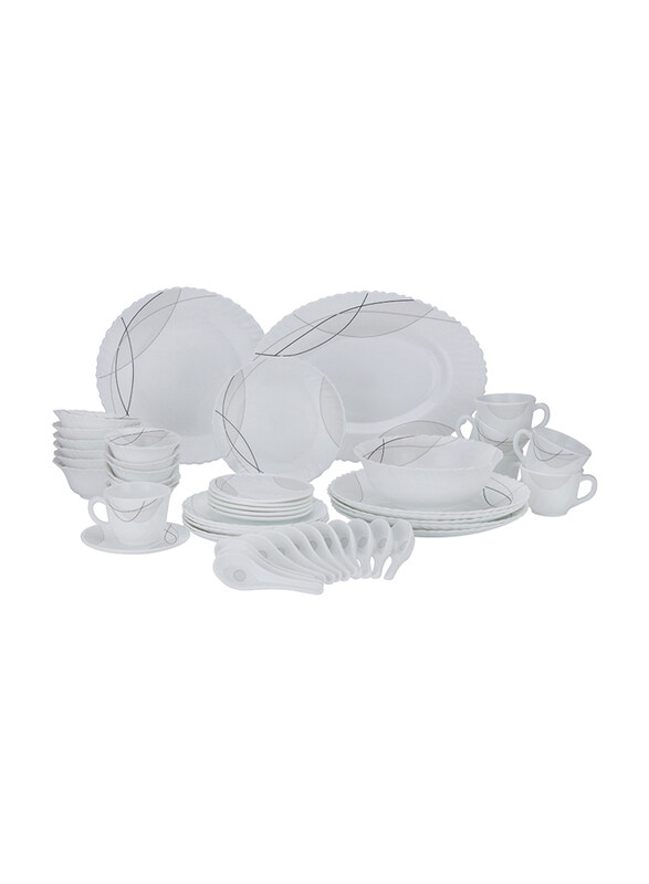 

Royalford 50-Piece Opal Ware Dinner Set, White