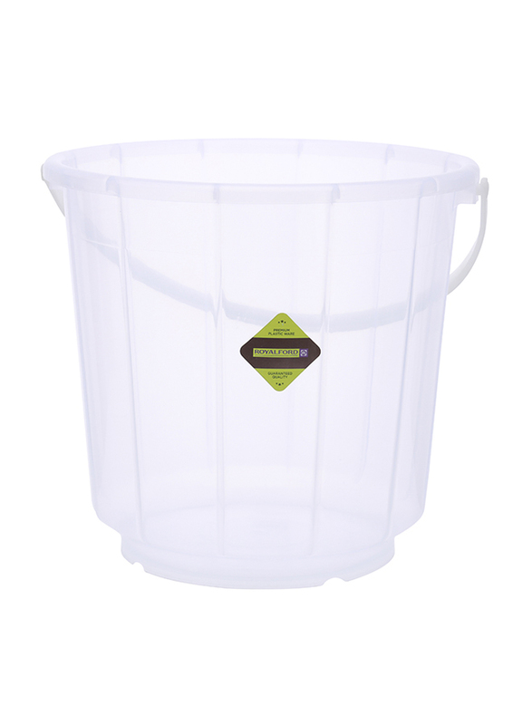 RoyalFord Economy Transparent Bucket with Lid, 11 Liter, Clear