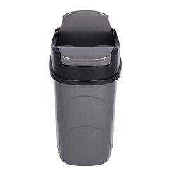 Royalford Plastic Wet/Dry Garbage Bin with Lid, 15 Liters, Grey/Black