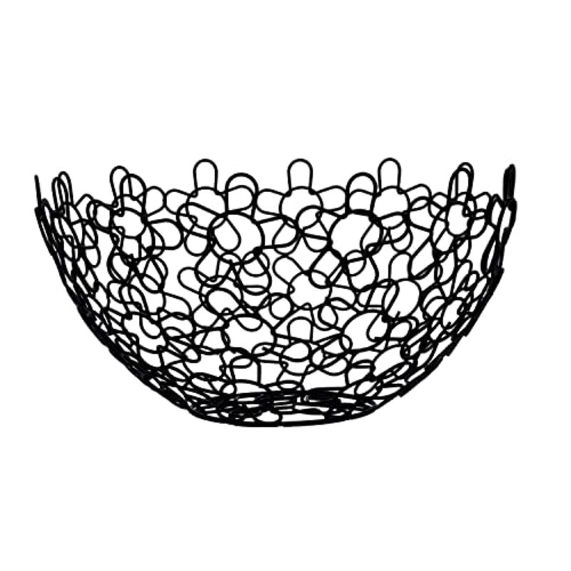 Royalford 1-Piece Round Fruit Basket, Black