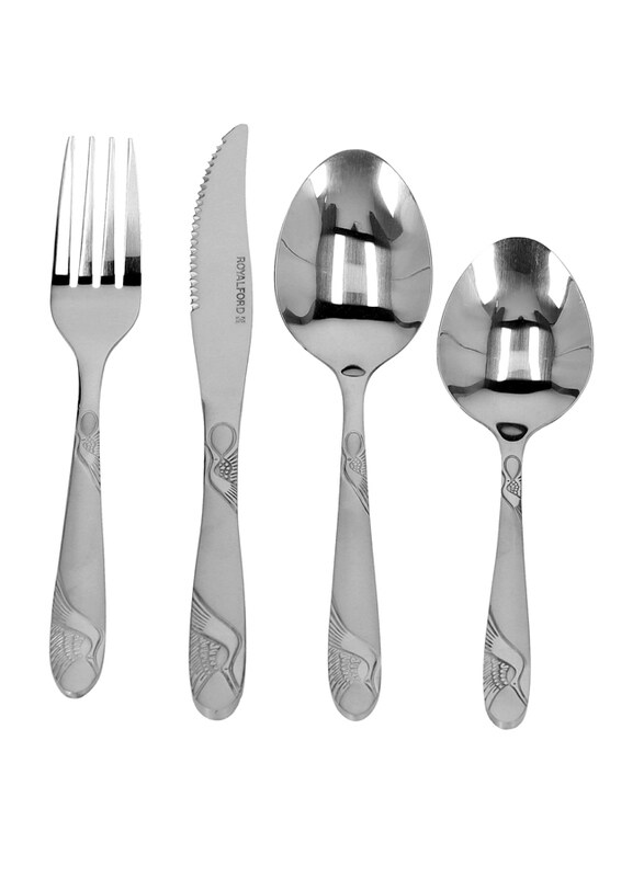 Royalford 24-Piece Stainless Steel Cutlery Set, RF2087-CS24, Silver