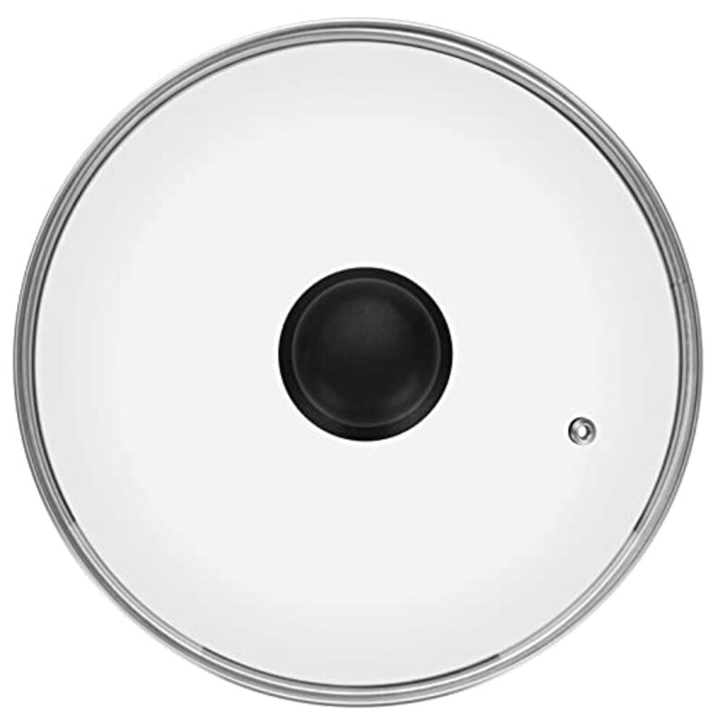 Royalford 24cm Tempered Glass Lid with Bakelite Knob, RF11725, Clear
