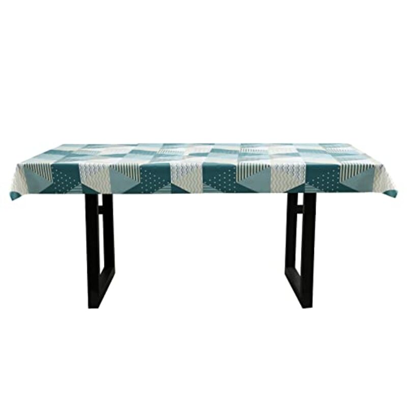 Royalford 1.37 x 20-Meter PVC Printed Table Cloth Polyester Backing, RF10208, Teal