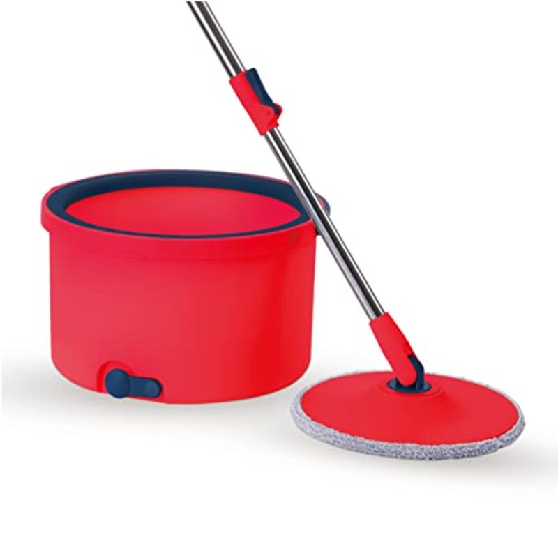 Royalford RoyalBright Clean Plus Spin Easy Mop with 100% Microfiber Extra Mop Head, RF10500, Assorted Colours, 2.5L