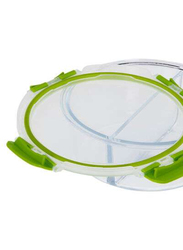 RoyalFord 2-Compartment BRS Round Food Container, 950ml, Clear/Green