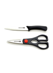 RoyalFord 2-Pieces Stainless Steel Utility Knife Set, RF7857, Black