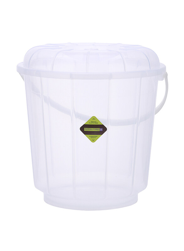 

RoyalFord Economy Transparent Bucket with Lid, 11 Liter, Clear