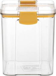 Royalford Square Plastic Airtight Container with Lid, 950ml, RF11259, Yellow/Clear