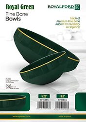 Royalford 5.25-inch Royal Green Fine Bone Bowl, RF11335, Green