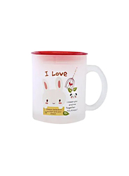 RoyalFord 11oz Glass Frosty Mug with Cap, RF9987, White/Red