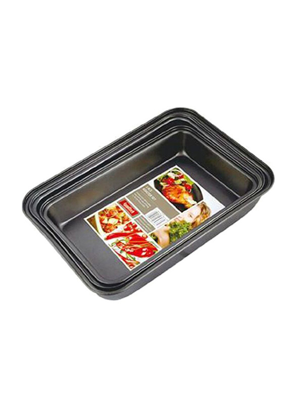 

RoyalFord 3-Pieces Rectangular Roaster Tin Set, RF5398, Black